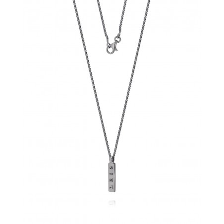 Men's dark silver Minimal necklace  - 3
