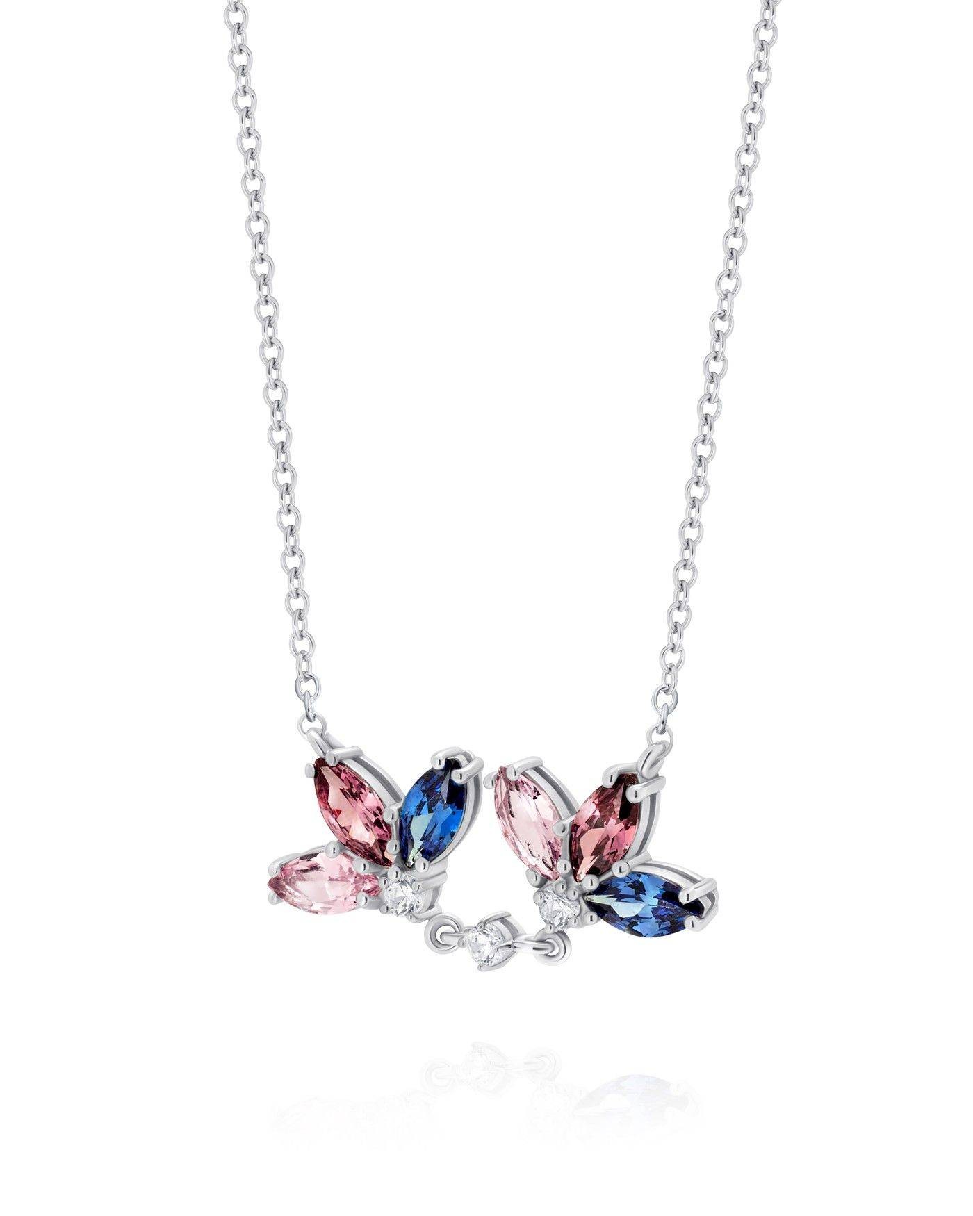 Collana Fiore con Rhodolite e Zaffiro  - 3