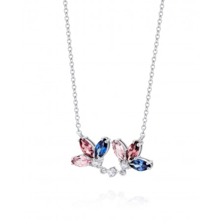 Collana Fiore con Rhodolite e Zaffiro  - 3