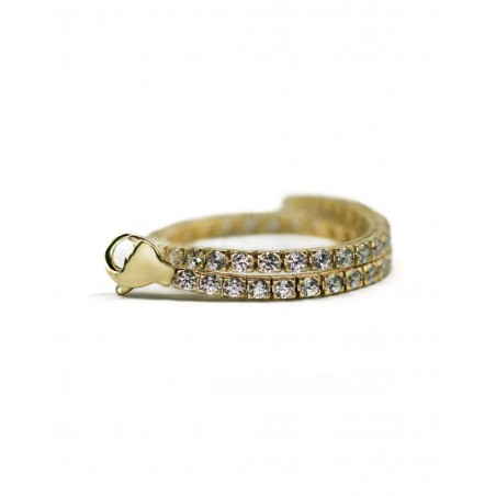 Silver plated gold plated Tennis bracelet with white zircons  - 3