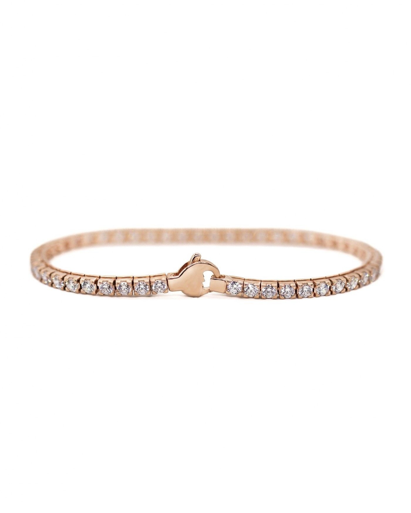 Bracciale tennis doratura oro rosa con zirconi bianchi D.2,75mm  - 2
