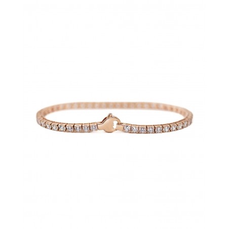 Bracciale tennis doratura oro rosa con zirconi bianchi D.2,75mm  - 2