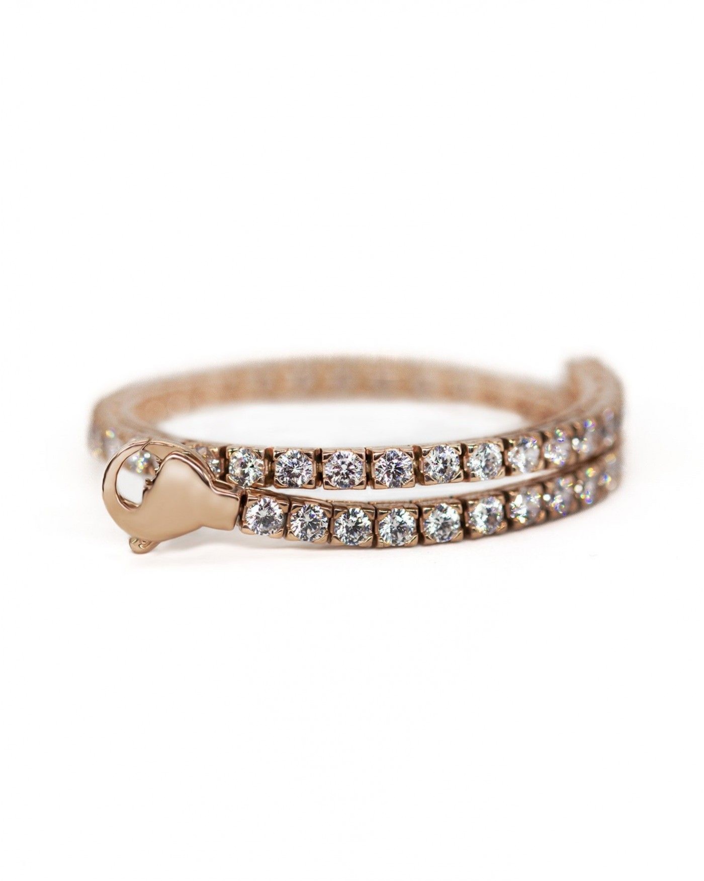 Bracciale tennis doratura oro rosa con zirconi bianchi D.2,75mm  - 1