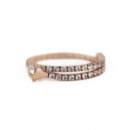 Bracciale tennis doratura oro rosa con zirconi bianchi D.2,75mm  - 1