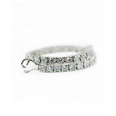 Bracciale tennis in argento rodiato con zirconi bianchi 4mm  - 5