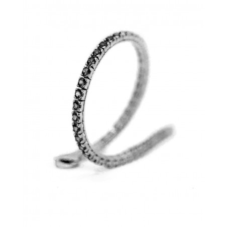 Srebrna bransoletka Tennis rodowana na czarno z czarnymi cyrkoniami  - 5