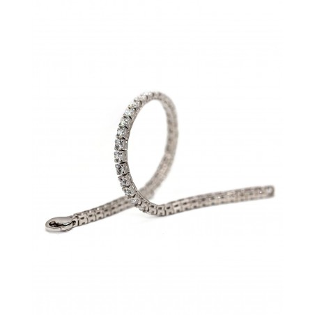 Bracciale tennis in argento rodiato con zirconi bianchi  - 3