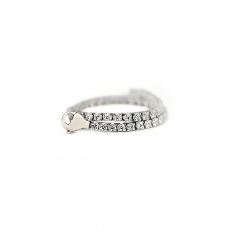 Bracciale tennis in argento rodiato con zirconi bianchi  - 2