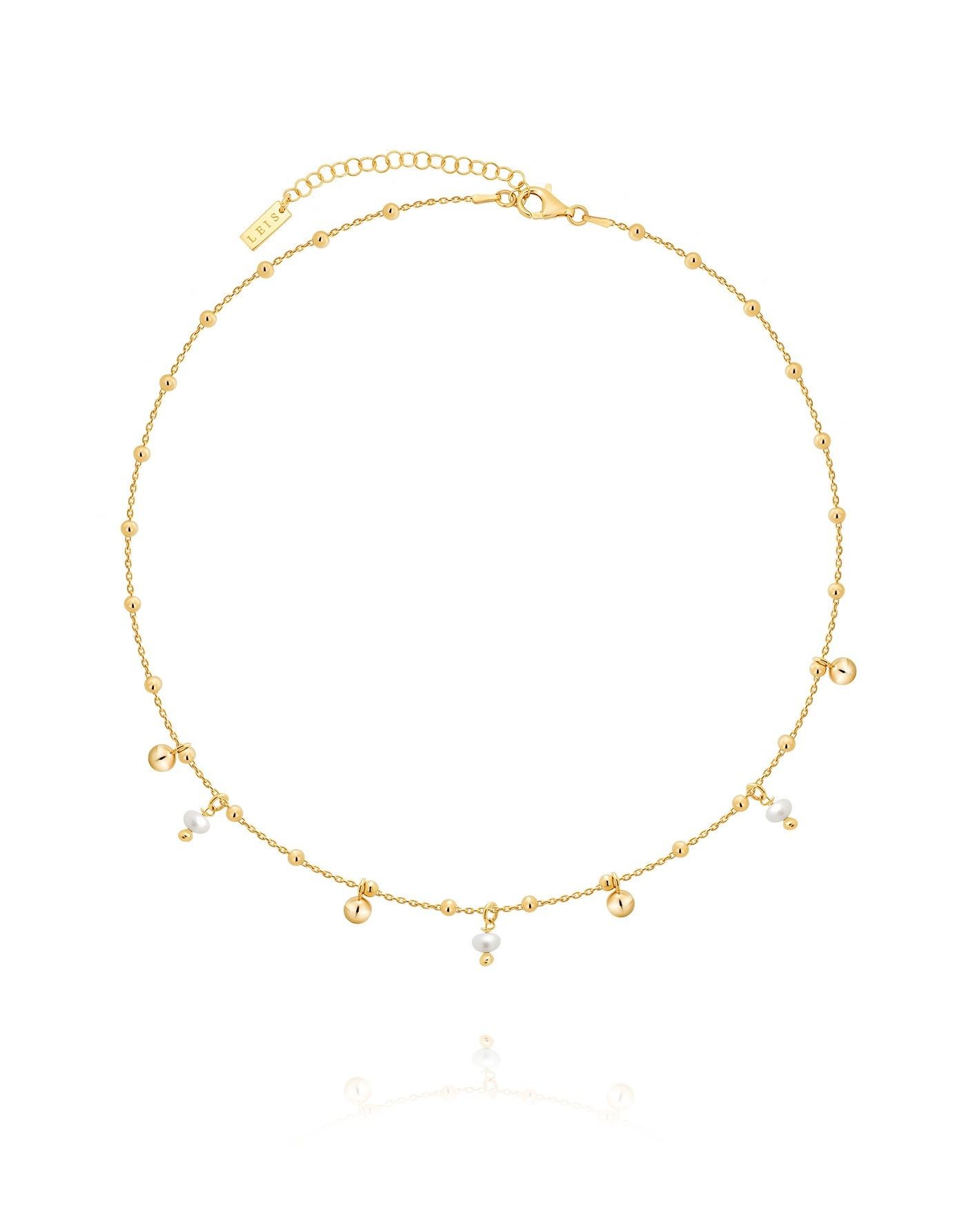 Collana con sfere dorate e perle naturali Fresh Water  - 2