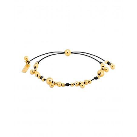 Bracelet on black cord with gold-gilded beads  - 2