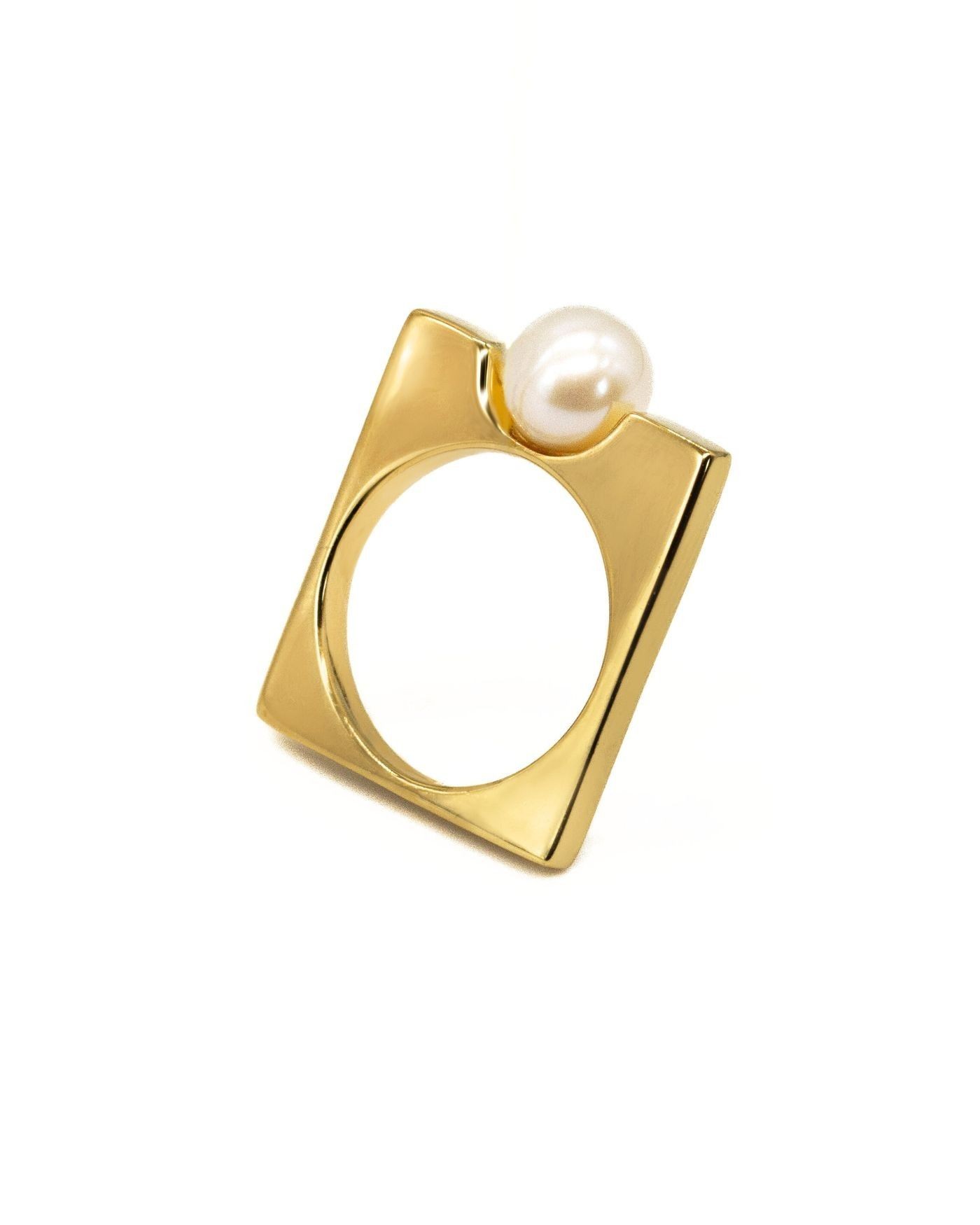 Vergoldeter Ring mit natürlicher Zuchtperle Fresh Water  - 2