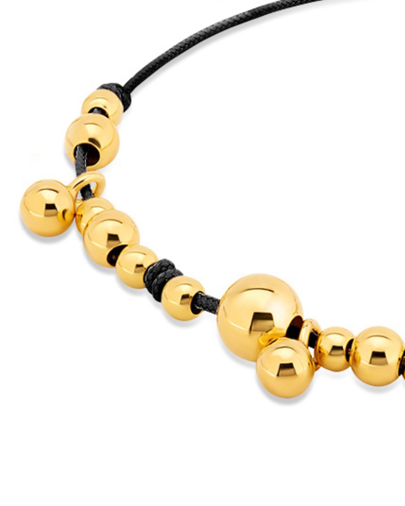 Bracelet on black cord with gold-gilded beads  - 3