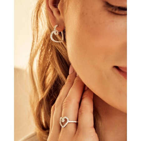 White heart earrings Eterna  - 1