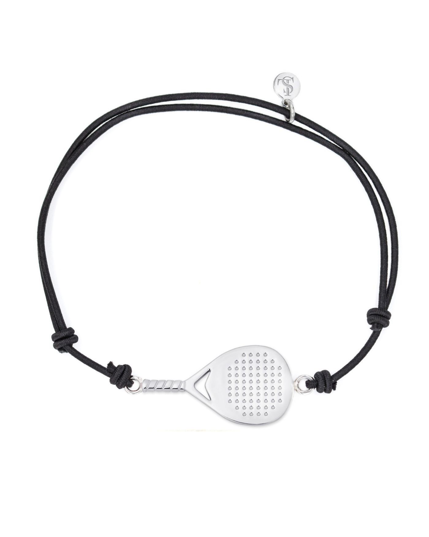 Bracciale Bandeja X3 in argento rodiato sul cordoncino in nylon unisex  - 1