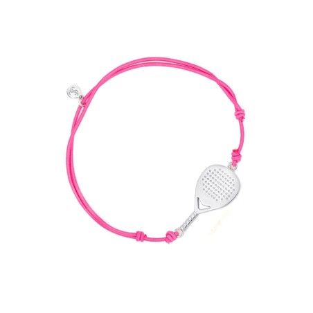 Bracciale Bandeja X3 in argento rodiato sul cordoncino in nylon unisex  - 2