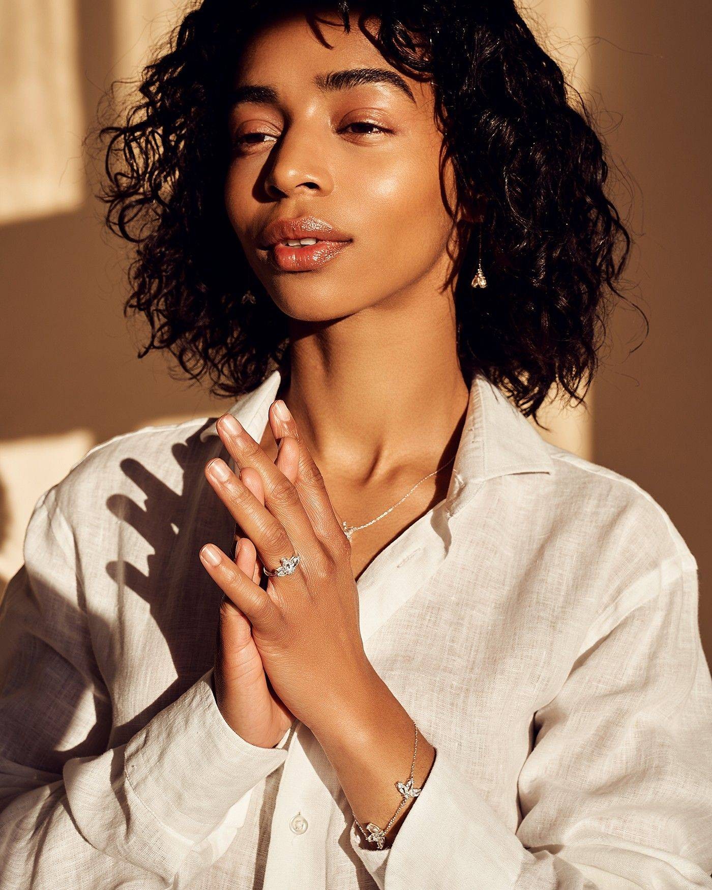 Bransoletka Kwiat Fiore z białymi cyrkoniami  - 1