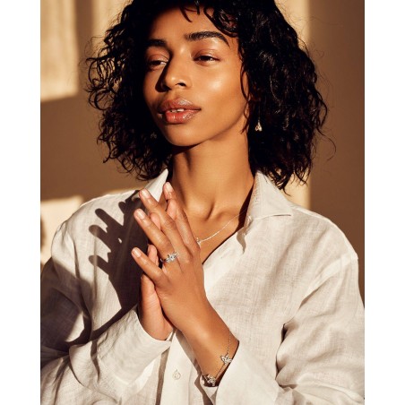 Bracciale Fiore con zirconi bianchi  - 1