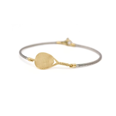 Padel Bracelet X3 in steel & gold 9ct  - 1