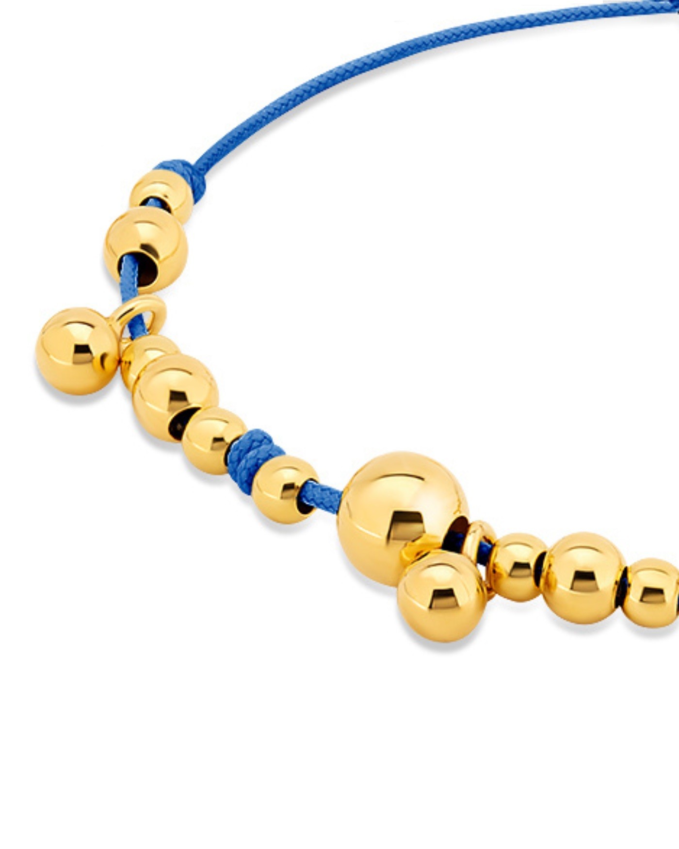 Bracelet on blue cord with gold-gilded beads  - 3