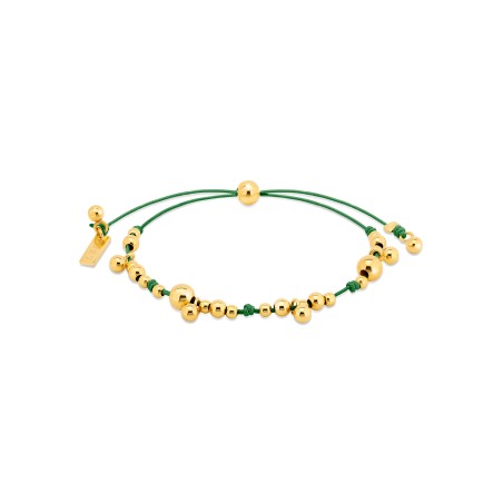 Bracelet on green cord with gold-gilded beads  - 2