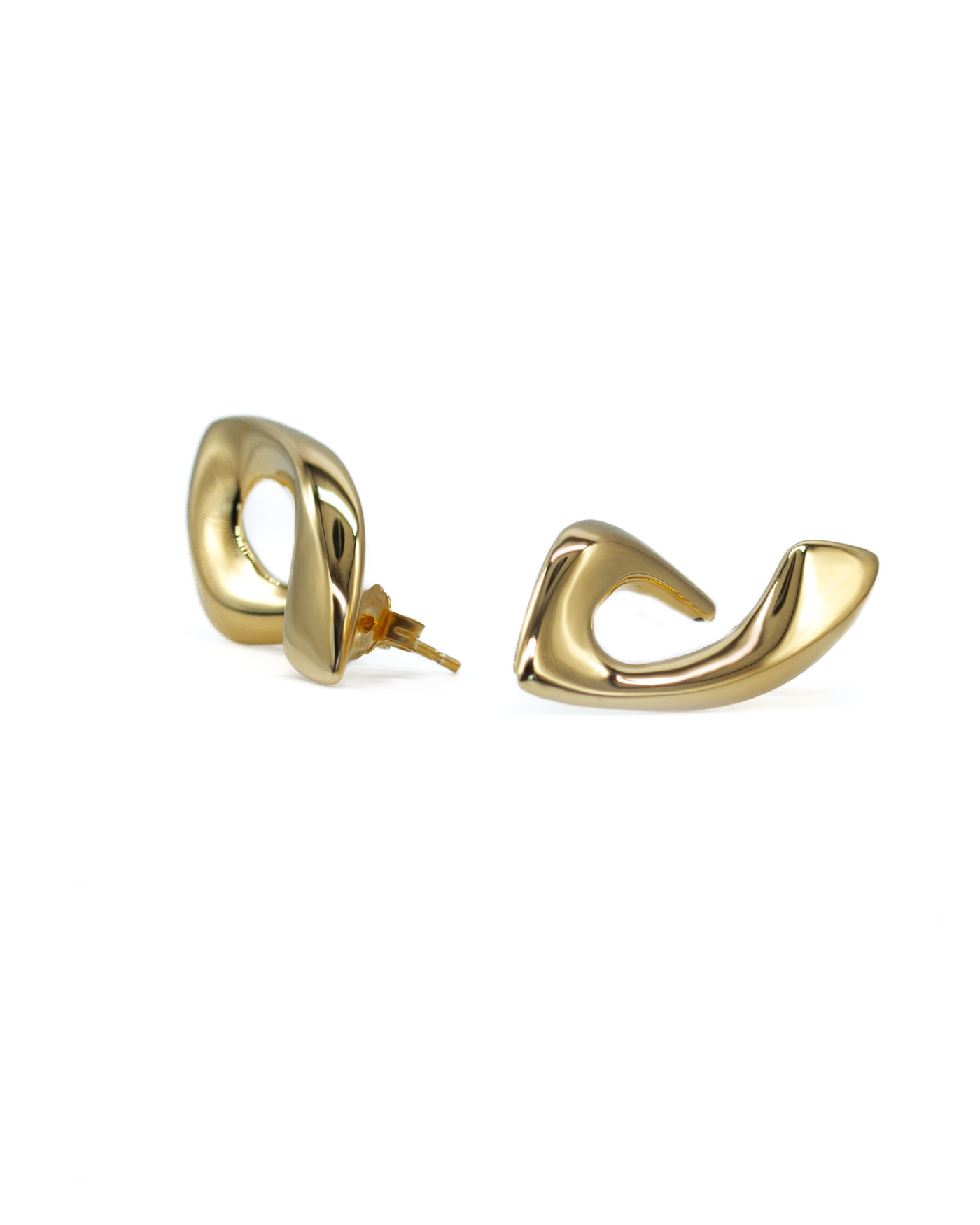 Electroforming Shape Earrings 18k gold-gilded  - 4