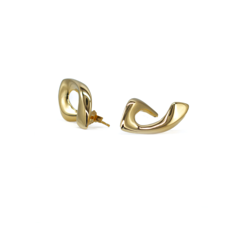Electroforming Shape Earrings 18k gold-gilded  - 4
