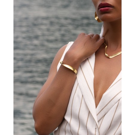 Satinato a mano bracciale Lumina doratura 18k  - 3