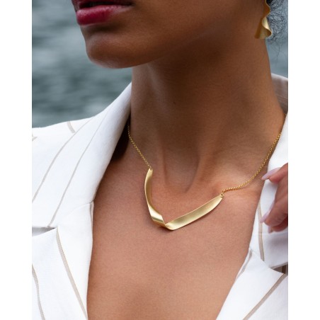 Satinata a mano collana Lumina doratura 18k  - 3