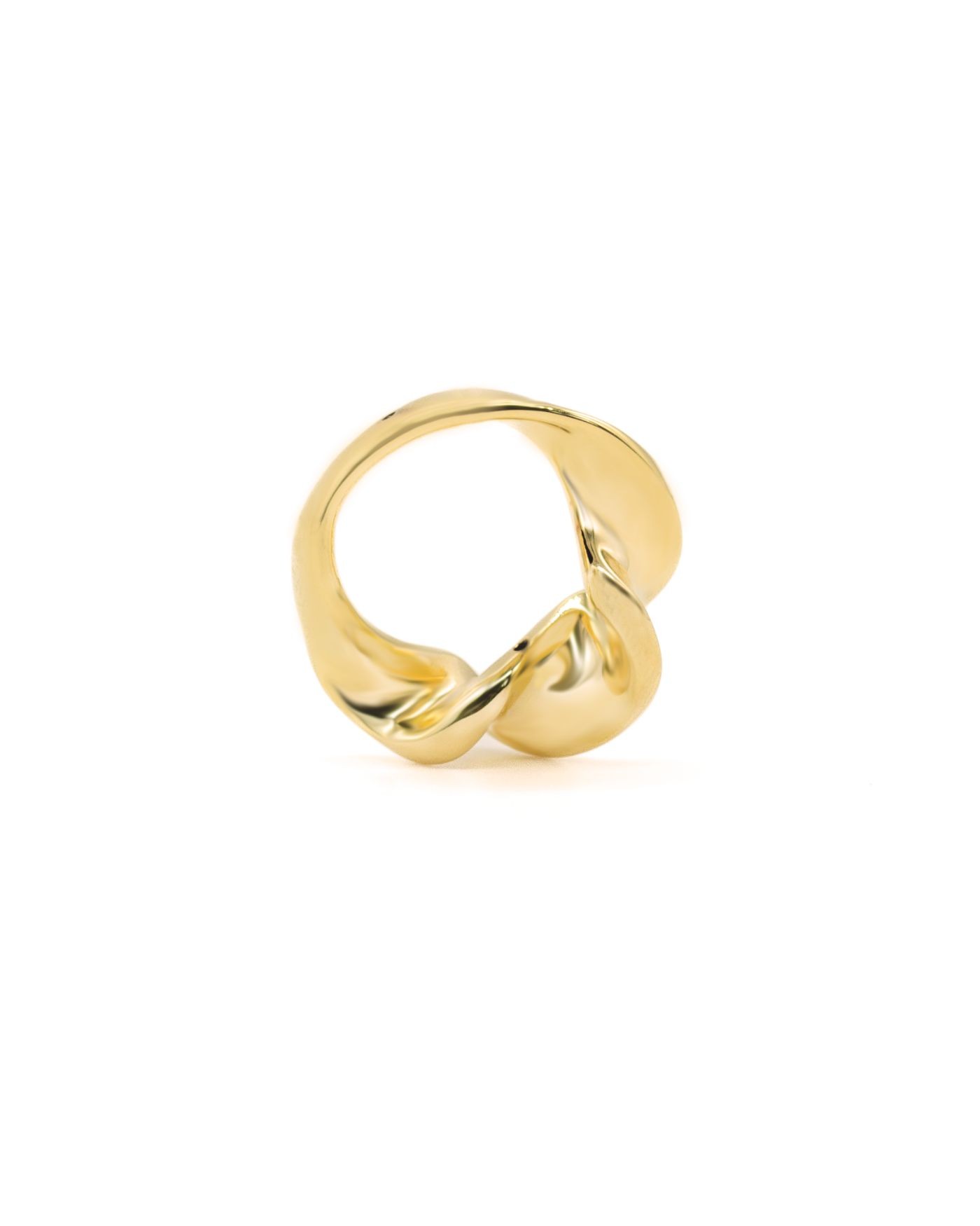 18K vergoldeter Ring Onde aus geblasenem Silber  - 1