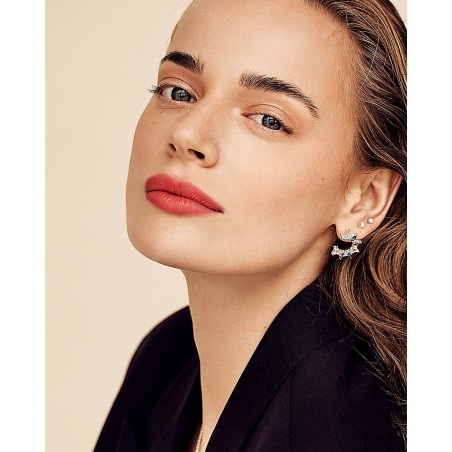 Orecchini Plumeria con Rhodolite e Zaffiro  - 1