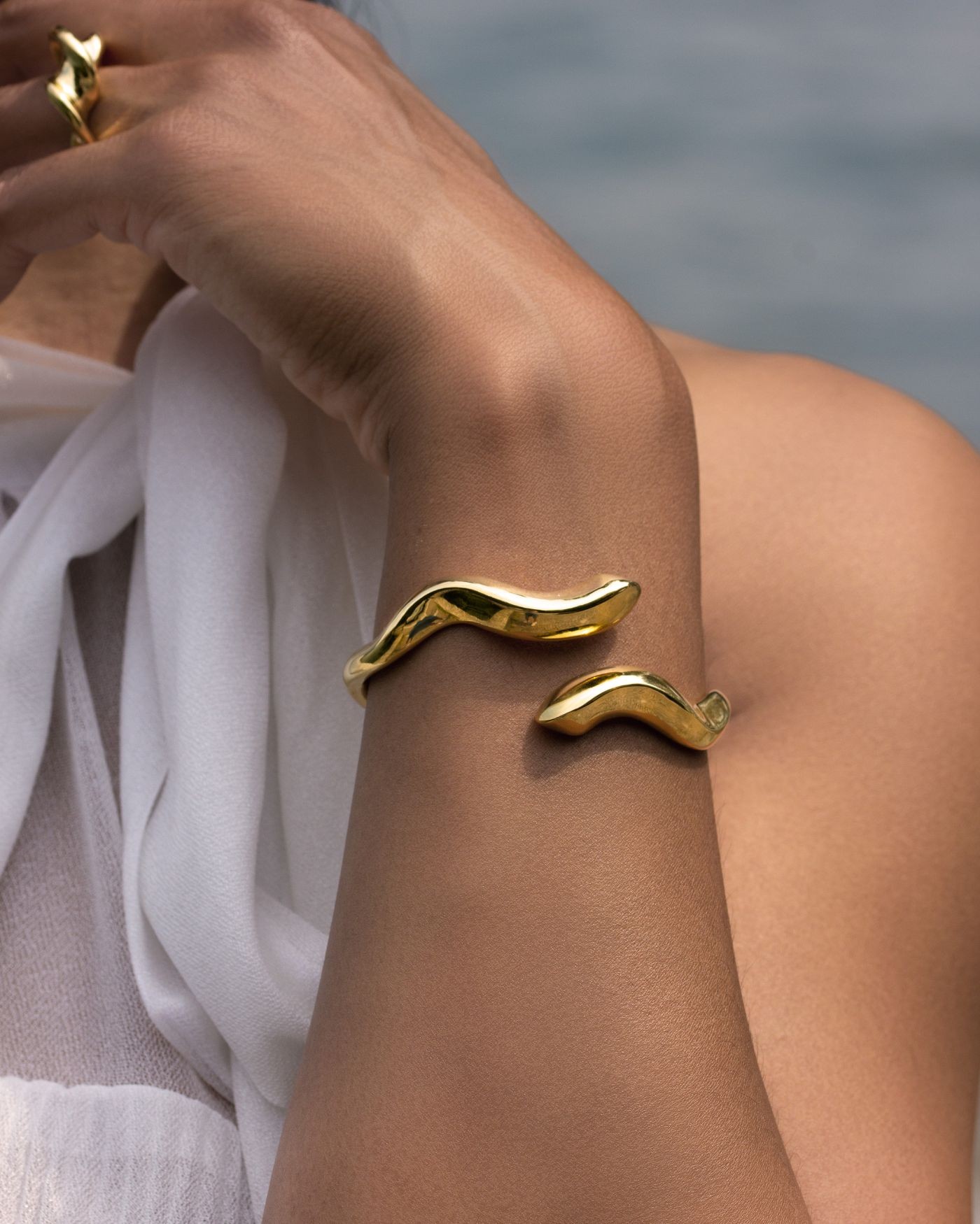 18K vergoldeter Armband Onde aus geblasenem Silber  - 3 18K vergoldeter Armband Onde aus geblasenem Silber  - 3