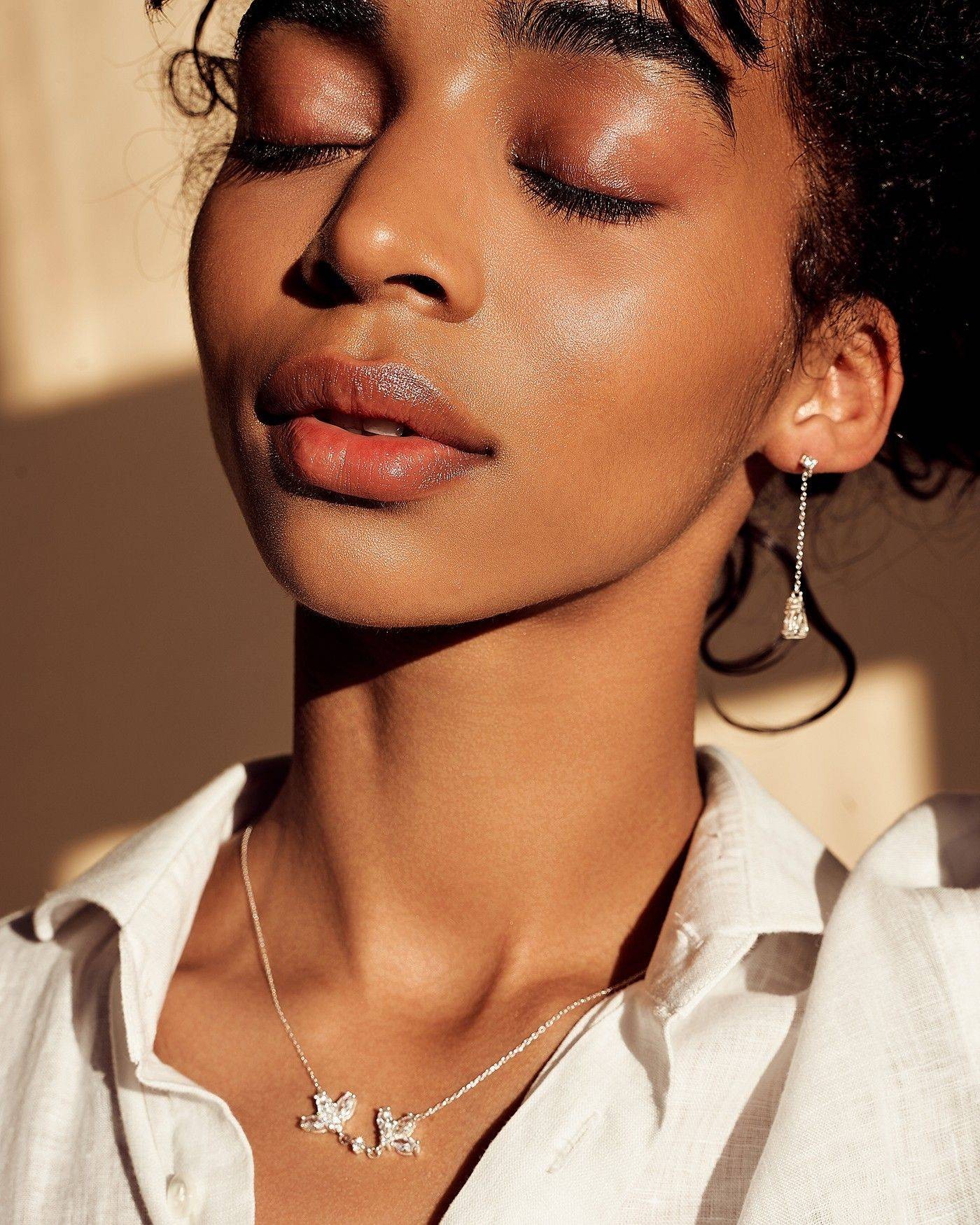 Collana Fiore con zirconi bianchi  - 1