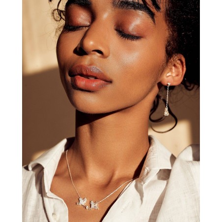 Naszyjnik Kwiat Fiore z białymi cyrkoniami  - 1