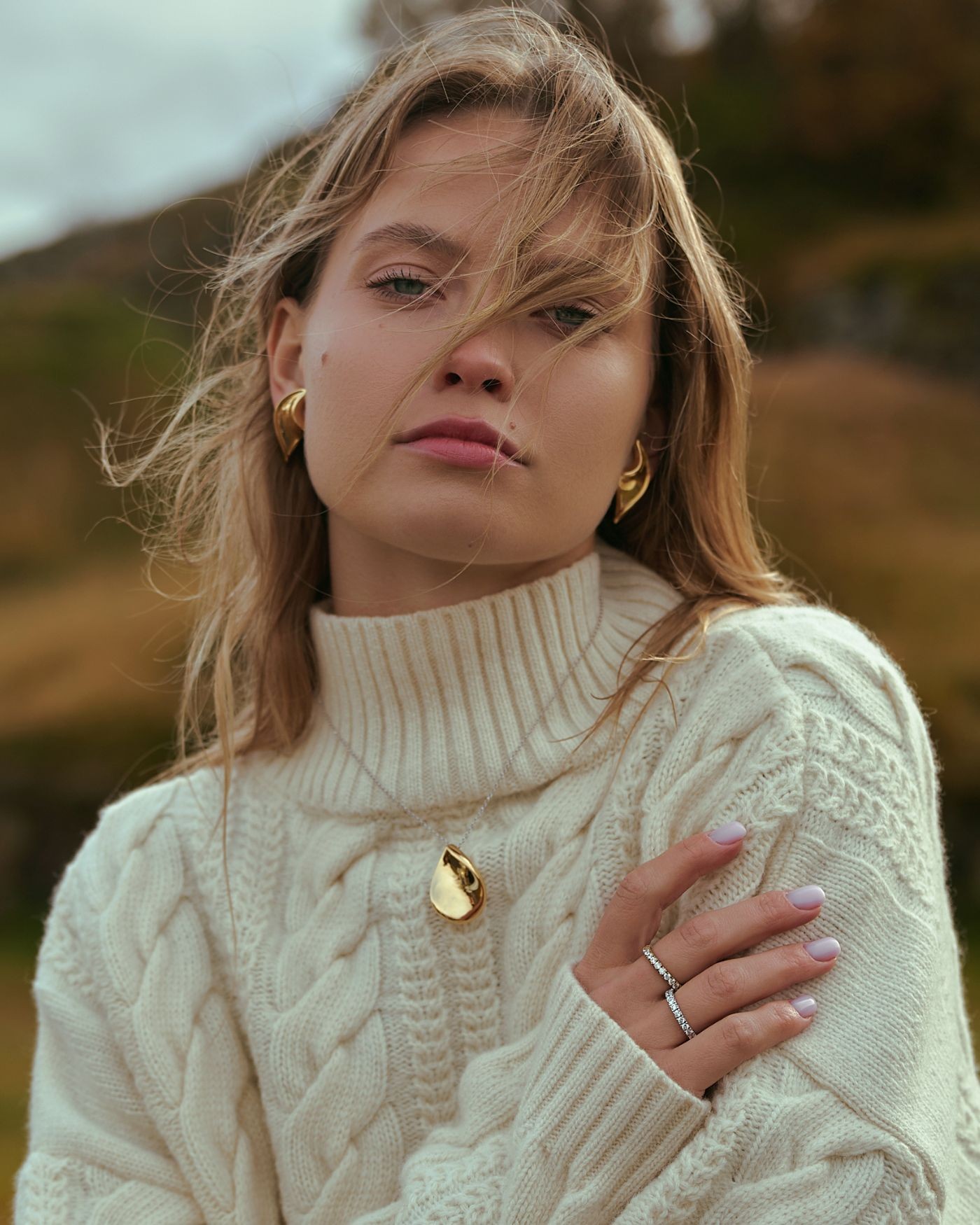 Rodowany i pozłacany 18-karatowym złotem naszyjnik Pura z dmuchanego srebra  - 1