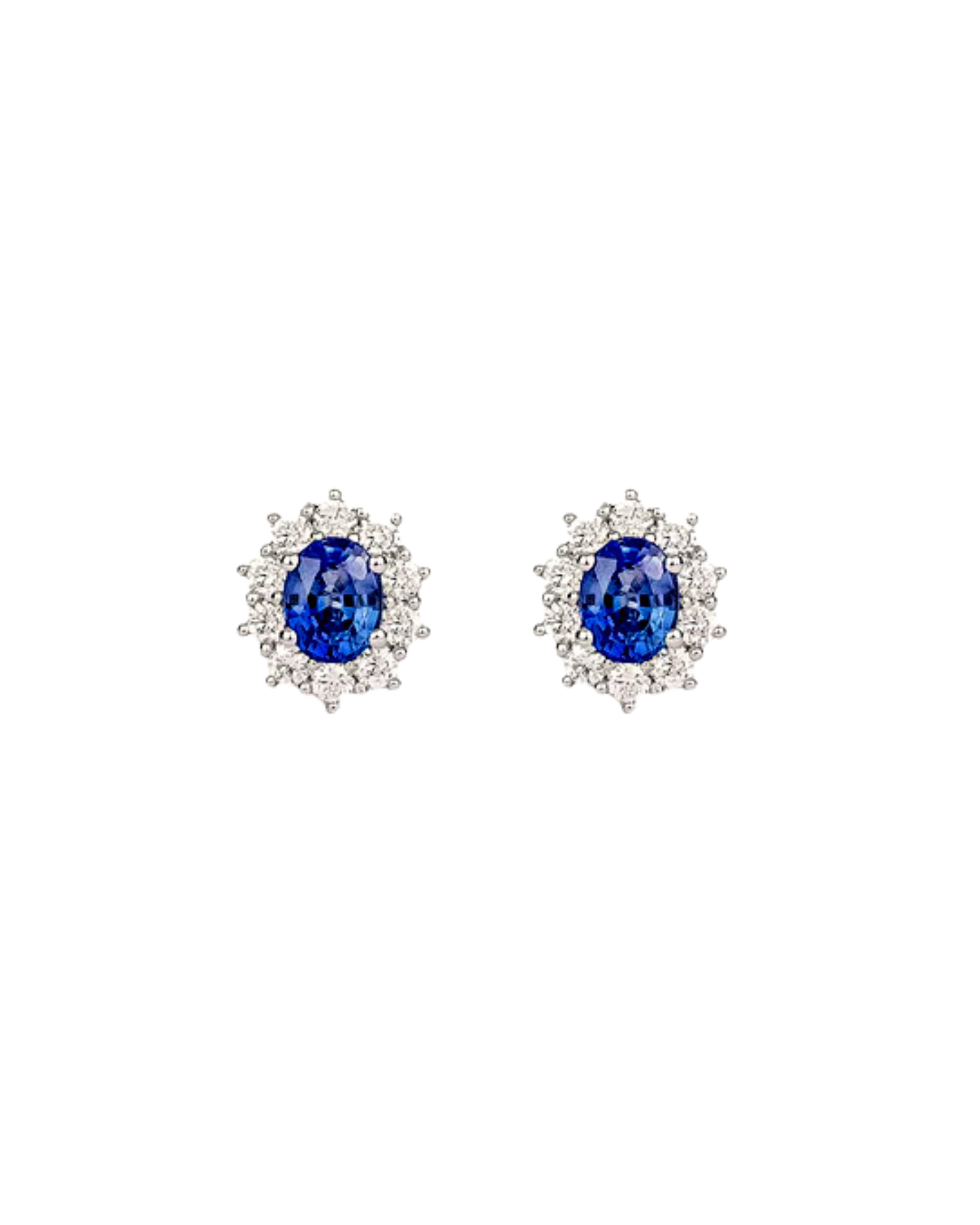 Orecchini Kate in argento sterling rodiato con zirconi di colore zaffiro  - 2