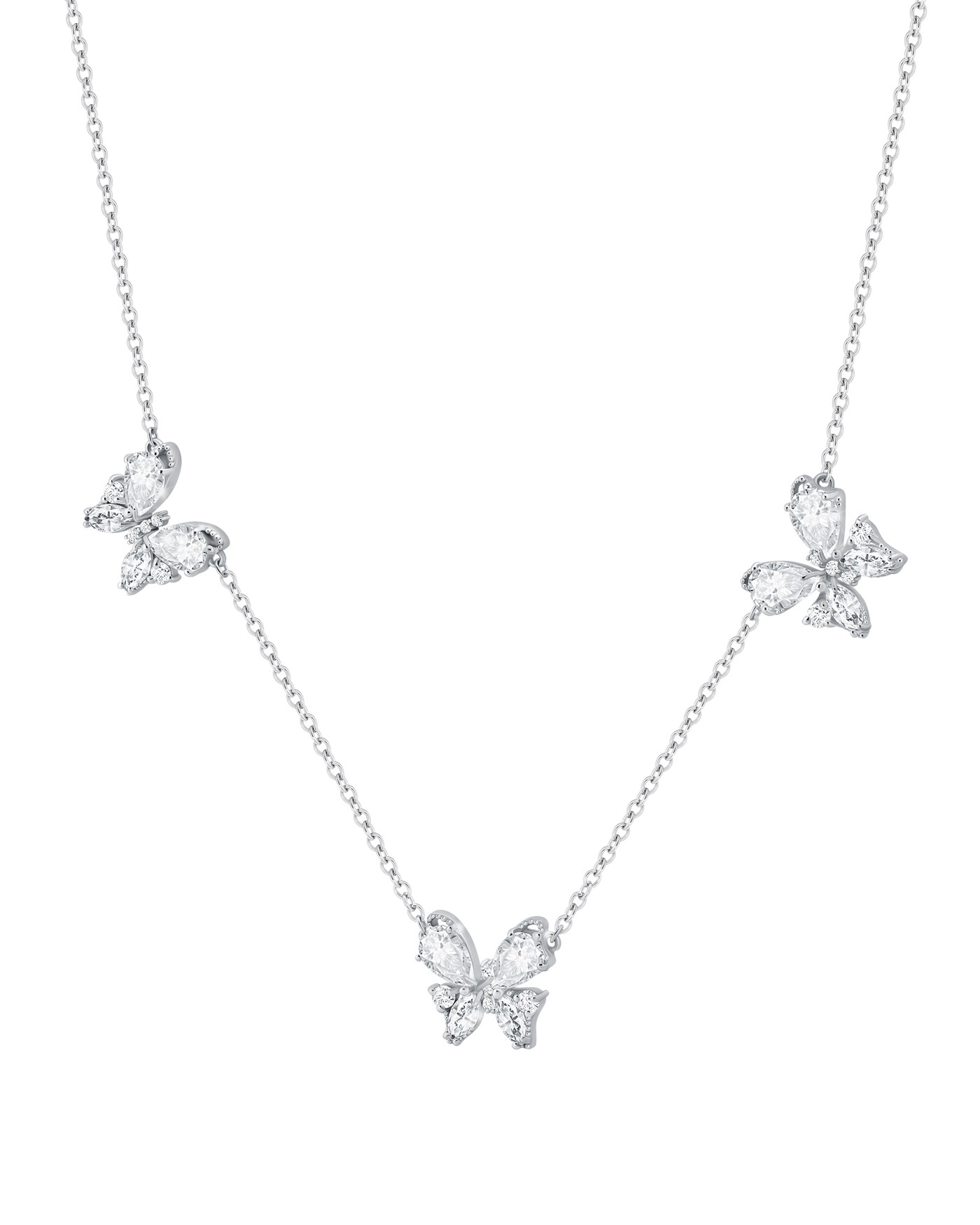 Collana Farfalla con zirconi bianchi  - 2