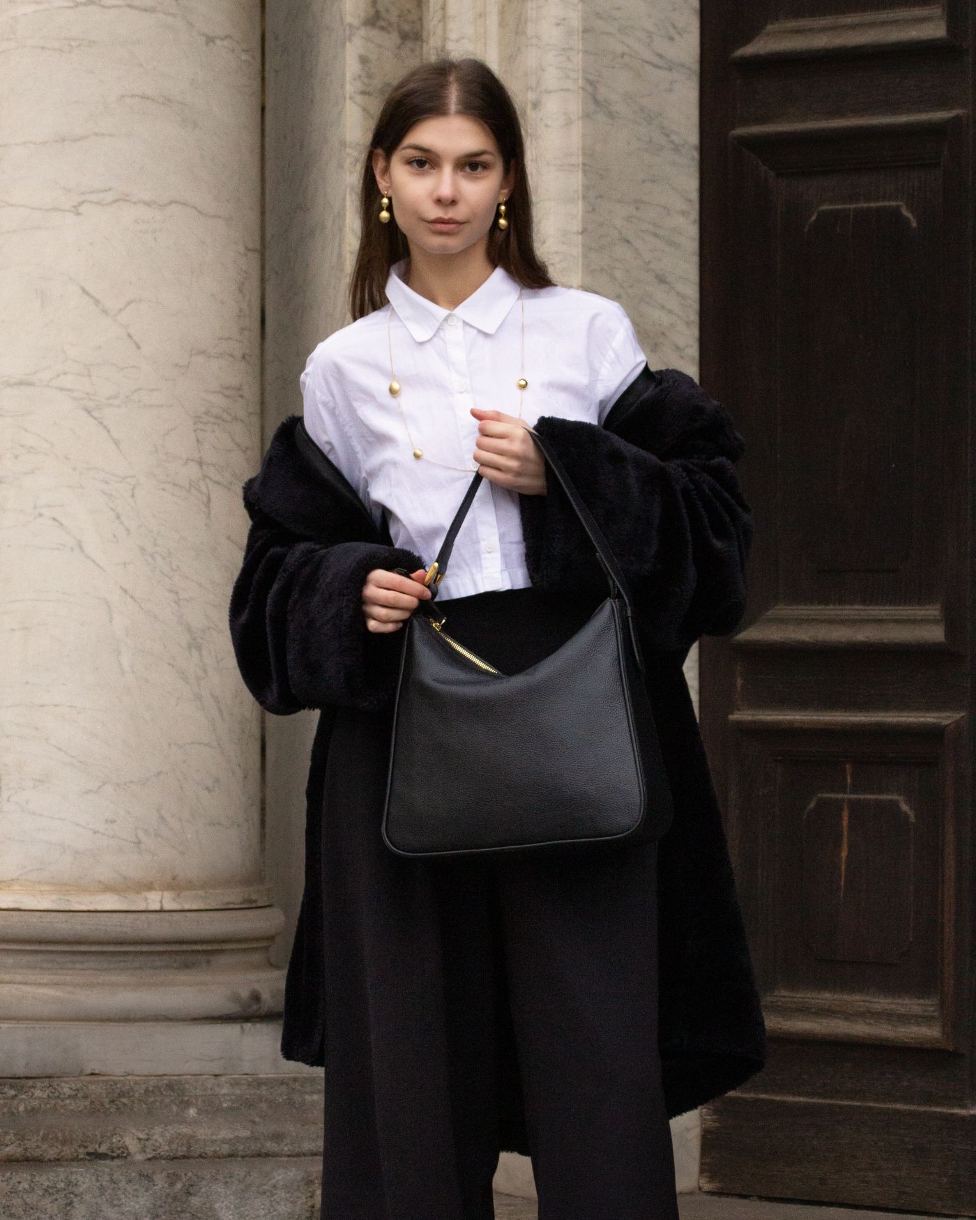 Shopper nera bag in Italian leather  - 4