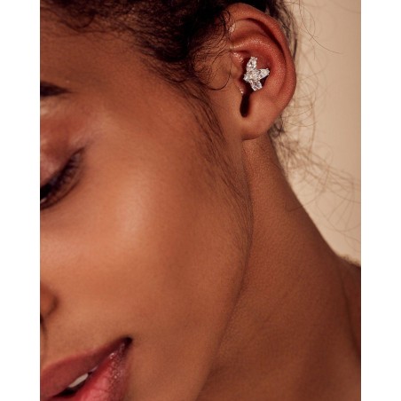 Kolczyki Kwiat Fiore z białymi cyrkoniami  - 1