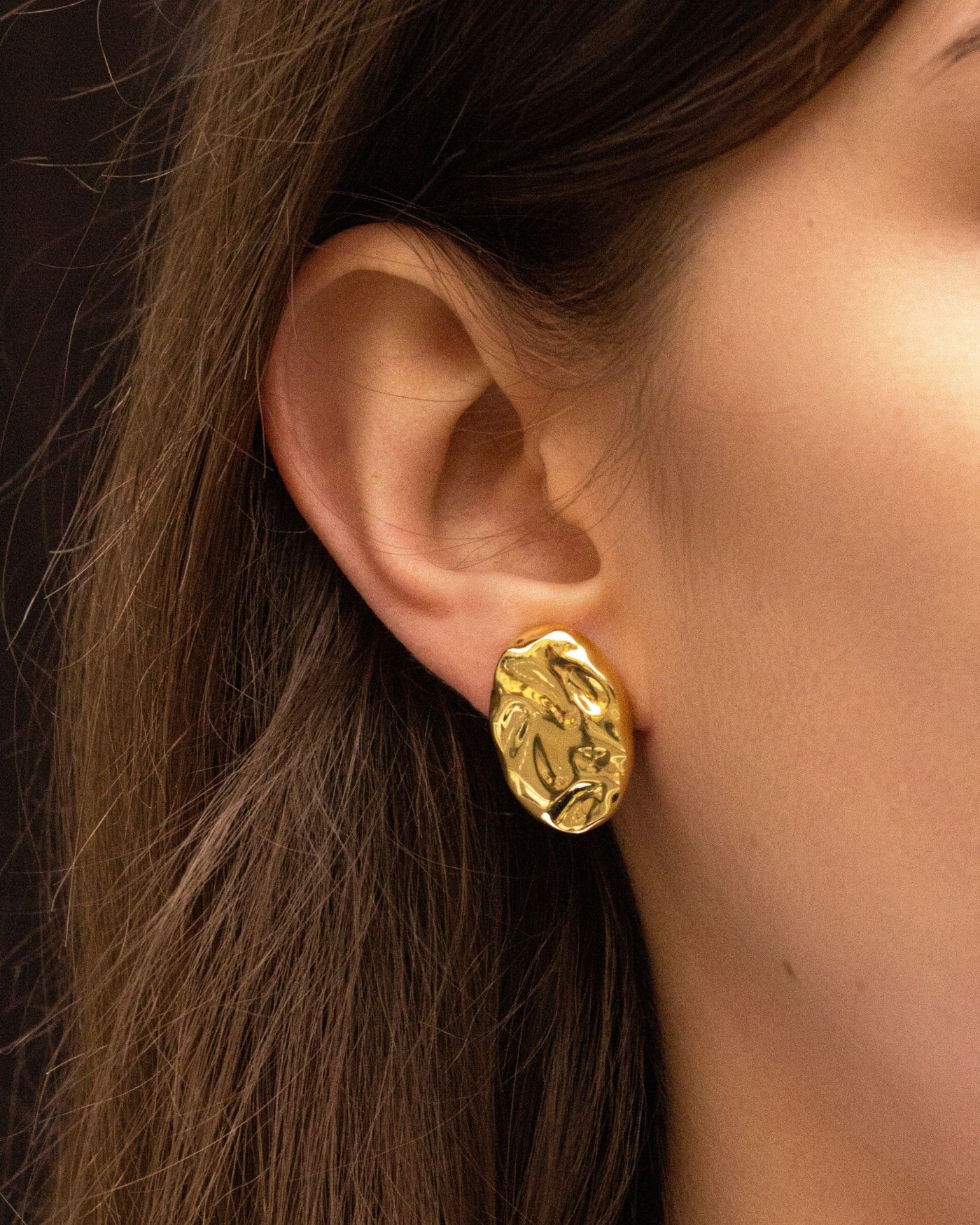 Orecchini Dune doratura in oro giallo 18k  - 2