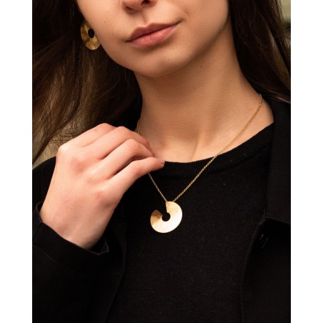 Collana Luna satinata a mano doratura 18k  - 3