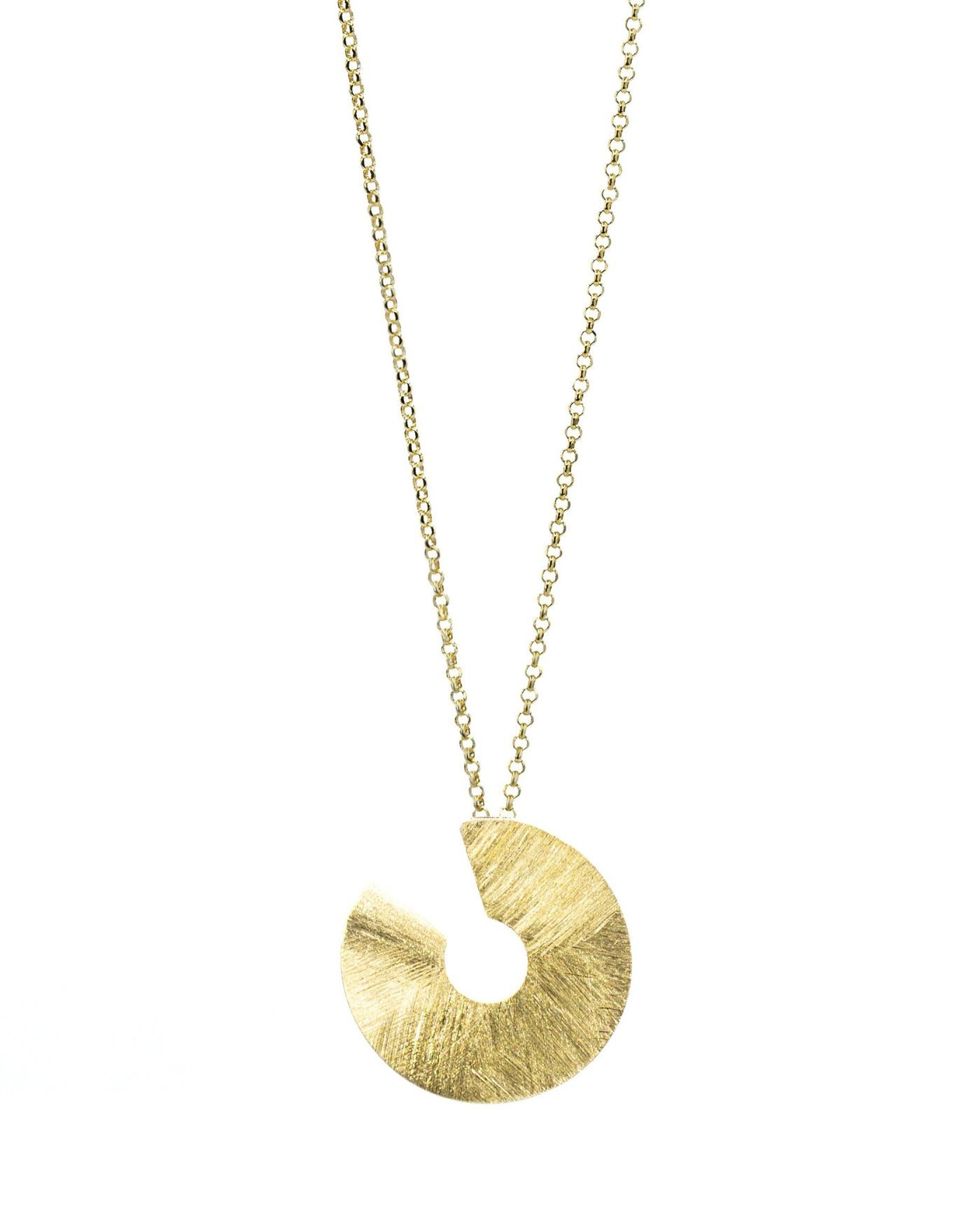 18k gold-gilded handsatinated Luna necklace  - 2