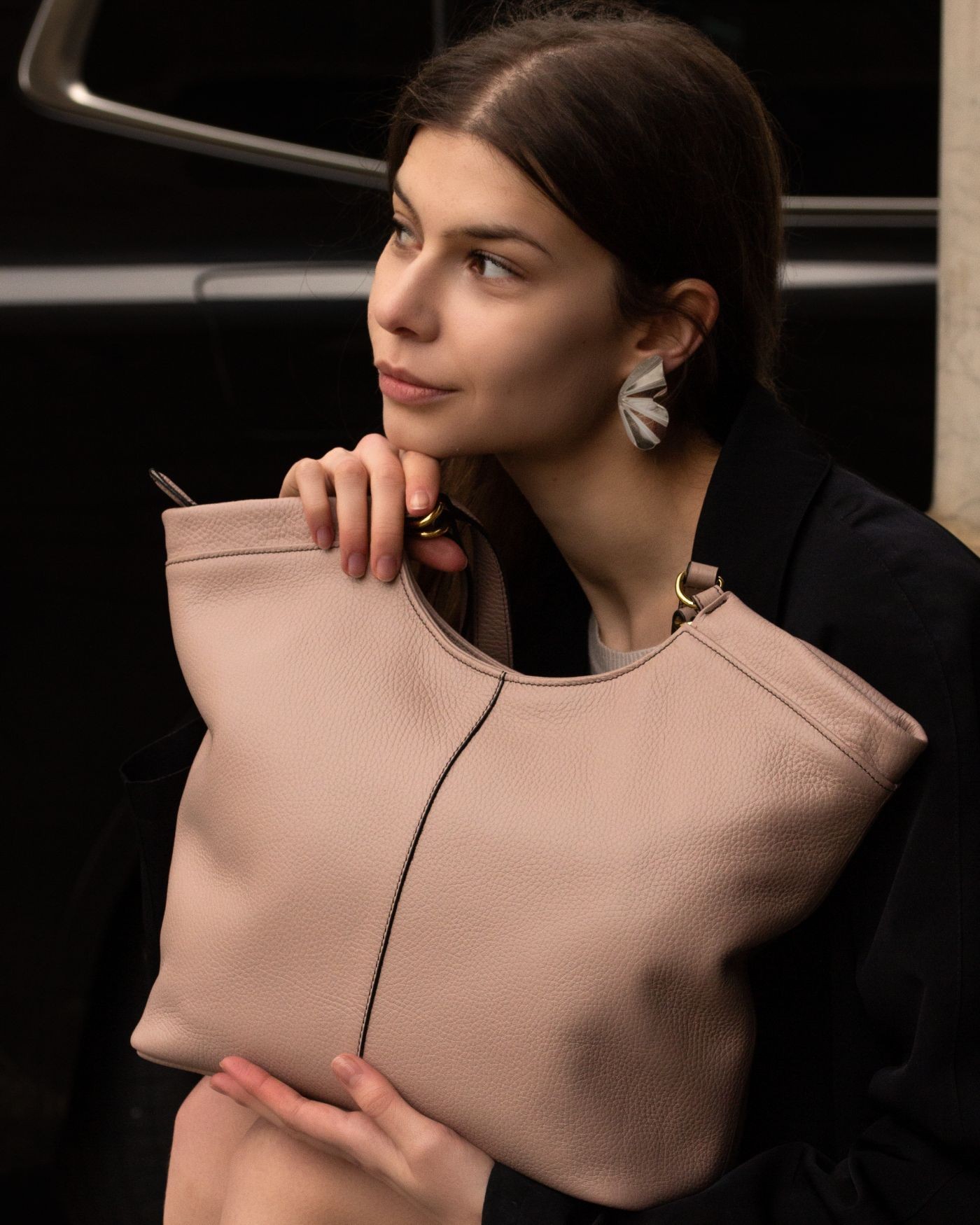 Rhodium-plated Vita Earrings  - 1