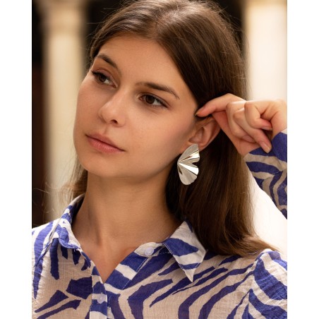 Vita Earrings in rhodium-plated silver  - 4