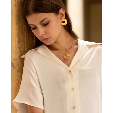 Collana Luna satinata a mano doratura 18k  - 4
