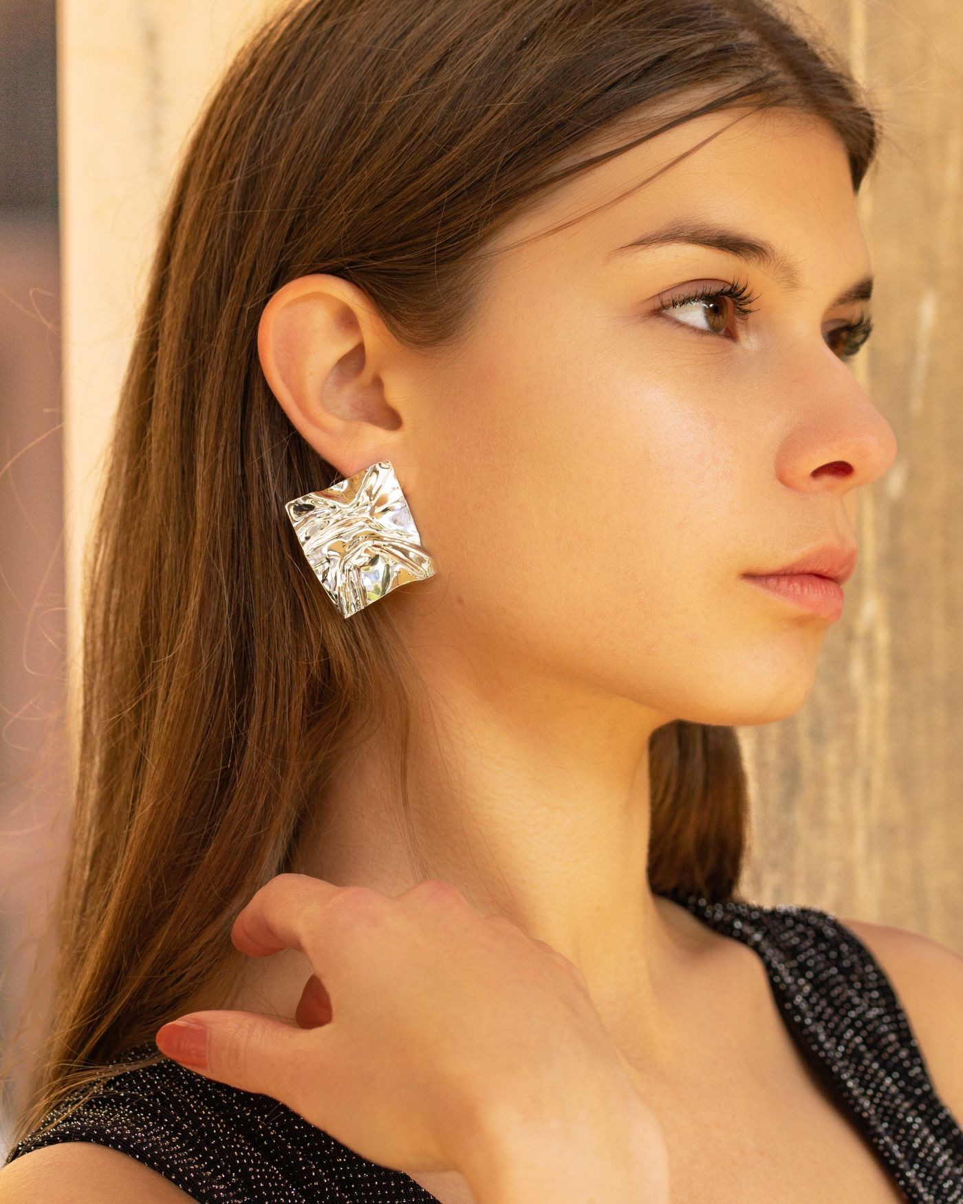 Oasi earrings rhodium-plated  - 1