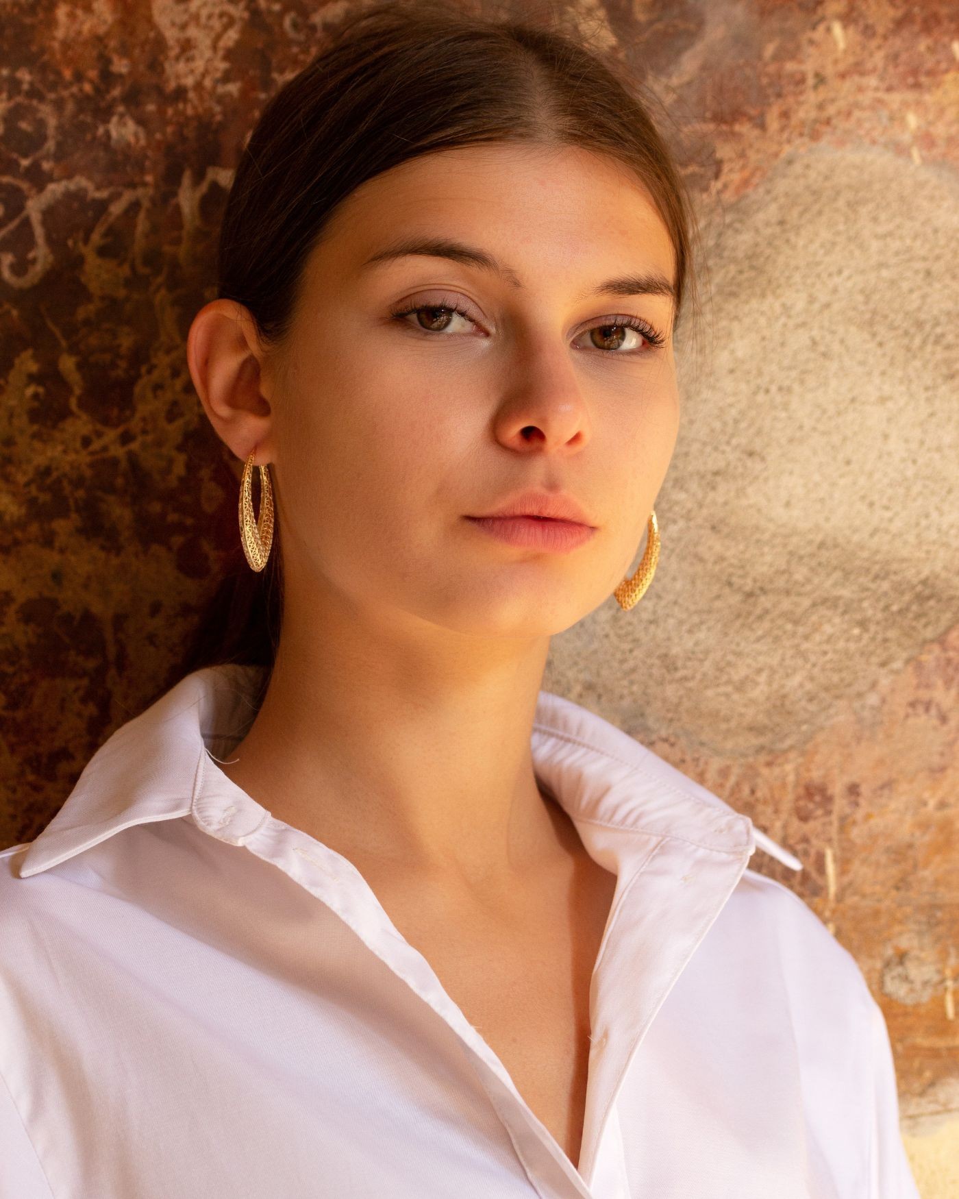 Flos earrings 18k gold-gilded  - 2