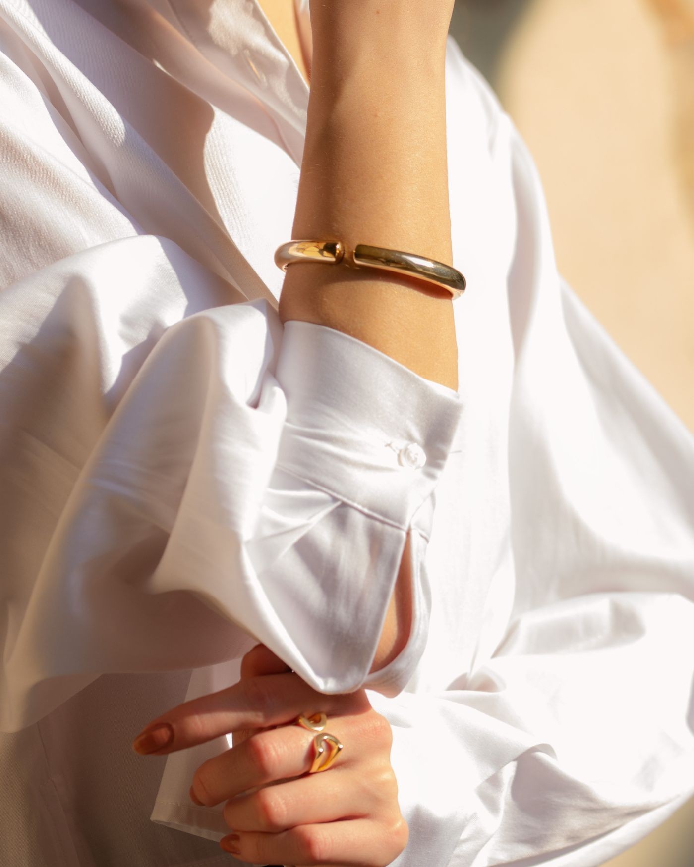 18K gold-gilded Flos Bracelet  - 4