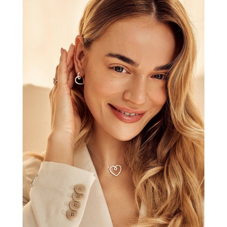 White heart earrings Eterna  - 4