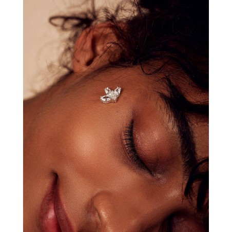 Kolczyki Kwiat Fiore z białymi cyrkoniami  - 4