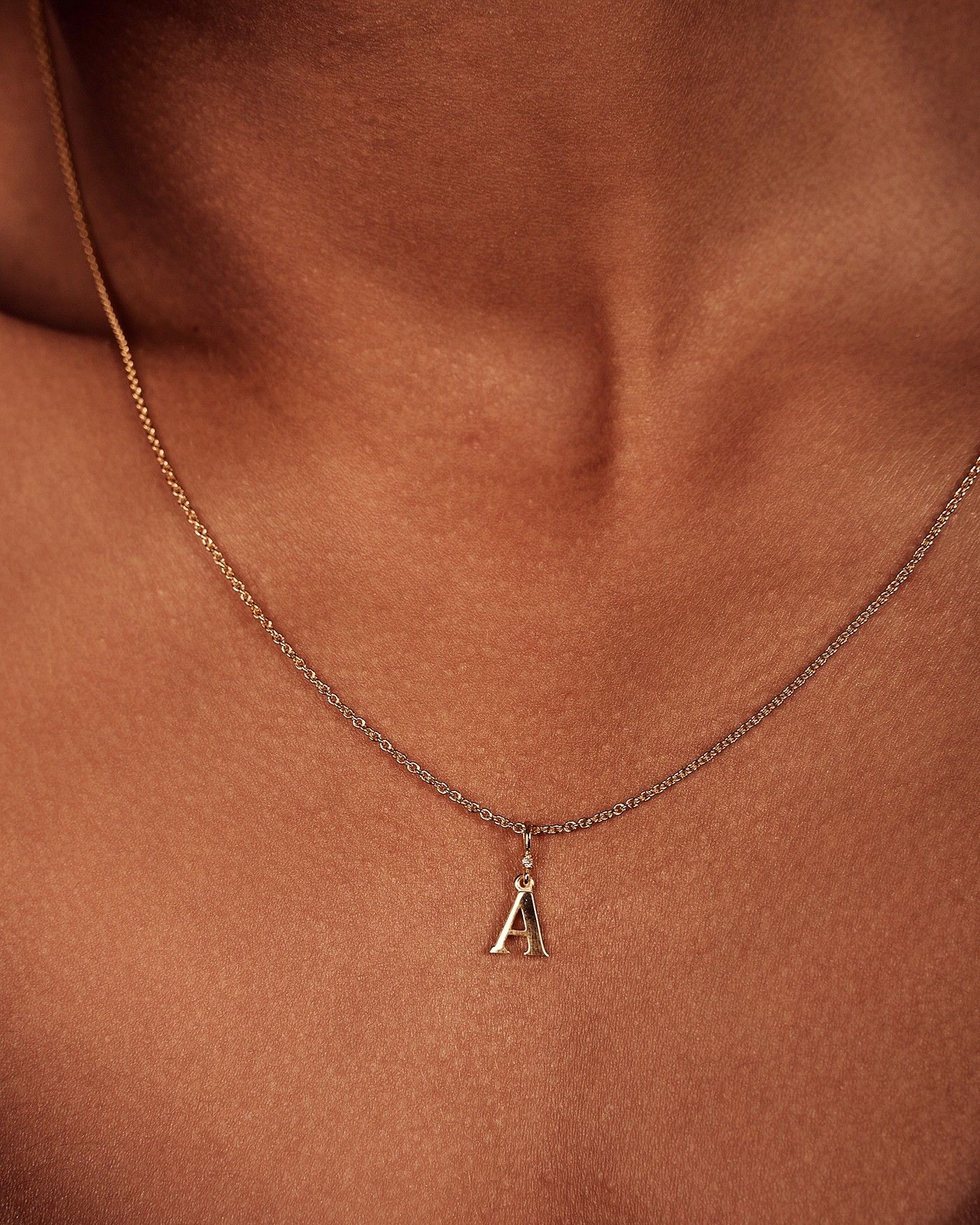 Halskette Alfabeto mit weißer Zirkon  - 2 Halskette Alfabeto mit weißer Zirkon  - 2